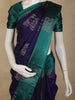 Deep Indigo Blue Butta Woven Design Soft Silk Fancy Saree with Contrast Border