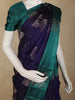Deep Indigo Blue Butta Woven Design Soft Silk Fancy Saree with Contrast Border
