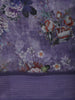Deep Lavender Purple Floral Printed Design Chiffon Saree with Self Border