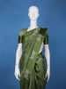 Deep Leafy Green Obstacle Design Woven Semi Tussar Saree