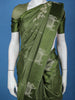 Deep Leafy Green Obstacle Design Woven Semi Tussar Saree