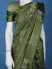 Deep Leafy Green Obstacle Design Woven Semi Tussar Saree
