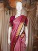 Deep Magenta Pink Checked Zari Woven Design Pure Kanchipuram Silk Saree with Contrast Zari Border