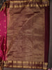 Deep Magenta Pink Floral Butta Zari Woven Design Kanchipuram Silk Saree with Contrast Double Zari Border