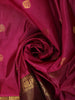 Deep Magenta Pink Floral Butta Zari Woven Design Kanchipuram Silk Saree with Contrast Double Zari Border