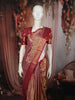 Deep Magenta Pink Floral Vine Zari Woven Design Pure Kanchipuram Silk Saree with Zari Border