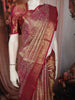 Deep Magenta Pink Floral Vine Zari Woven Design Pure Kanchipuram Silk Saree with Zari Border