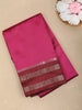 Deep Magenta Pink Solid Design Soft Silk Saree