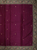 Deep Magenta Purple Paisley Butta Zari Woven Design Pure Tussar Saree with Contrast Border