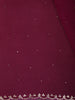 Deep Magenta Stone Embellished Design Pure Organza Fancy Saree with Scalloped Border