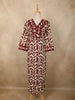 Deep Maroon Abstract Printed Design Cotton Palazzo Suit