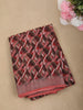 Deep Maroon Abstract Printed Design Linen Cotton Casual Wear Saree