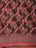 Deep Maroon Abstract Printed Design Linen Cotton Casual Wear Saree