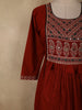 Deep Maroon Ajrakh Printed Design Cotton Salwar Suit with Dupatta
