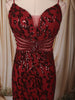 Deep Maroon All Over Heavy Sequins and Crystal Embroidered Design Sequins Fabric Party Wear Fish Cut Gown
