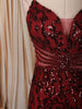 Deep Maroon All Over Heavy Sequins and Crystal Embroidered Design Sequins Fabric Party Wear Fish Cut Gown