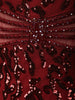 Deep Maroon All Over Heavy Sequins and Crystal Embroidered Design Sequins Fabric Party Wear Fish Cut Gown