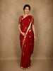 Deep Maroon Birds Butta Zari Woven Design Pure Organza Designer Saree with Zari Border