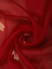 Deep Maroon Birds Butta Zari Woven Design Pure Organza Designer Saree with Zari Border