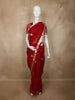 Deep Maroon Birds Butta Zari Woven Design Pure Organza Designer Saree with Zari Border