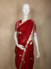 Deep Maroon Birds Butta Zari Woven Design Pure Organza Designer Saree with Zari Border