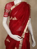 Deep Maroon Birds Butta Zari Woven Design Pure Organza Designer Saree with Zari Border