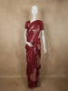 Deep Maroon Birds Motif Printed Design Pure Tussar Saree