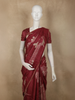 Deep Maroon Birds Motif Printed Design Pure Tussar Saree