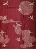 Deep Maroon Birds Motif Printed Design Pure Tussar Saree