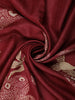 Deep Maroon Birds Motif Printed Design Pure Tussar Saree