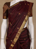 Deep Maroon Butta Designed Silk Saree - Diadem