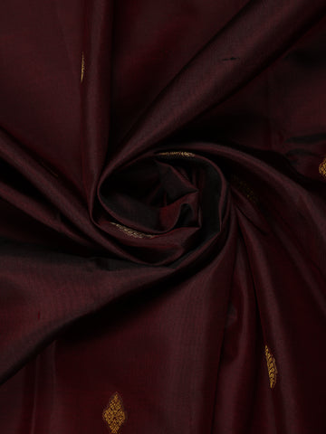 Deep Maroon Butta Designed Silk Saree - Diadem