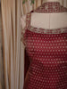 Deep Maroon Butta Zari Embroidered Design Silk Palazzo Suit with Choker Dupatta