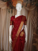 Deep Maroon Butta Zari Woven Design Pure Kanchipuram Silk Saree with Zari Border