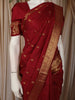 Deep Maroon Butta Zari Woven Design Pure Kanchipuram Silk Saree with Zari Border