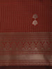 Deep Maroon Checked Zari Woven Design Art Silk Saree with Zari Border