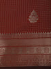 Deep Maroon Checked Zari Woven Design Art Silk Saree with Zari Border