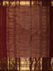 Deep Maroon Checked Zari Woven Design Pure Kanchipuram Silk Saree with Zari Border