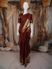 Deep Maroon Checked Zari Woven Design Pure Kanchipuram Silk Saree with Zari Border