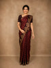 Deep Maroon Floral Butta Design Soft Silk Fancy Wear Saree with Contrast Border