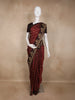Deep Maroon Floral Butta Design Soft Silk Fancy Wear Saree with Contrast Border