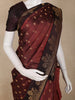 Deep Maroon Floral Butta Design Soft Silk Fancy Wear Saree with Contrast Border