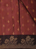 Deep Maroon Floral Butta Design Soft Silk Fancy Wear Saree with Contrast Border