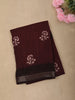 Deep Maroon Floral Butta Printed Design Crepe Casual Wear Saree