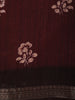 Deep Maroon Floral Butta Printed Design Crepe Casual Wear Saree