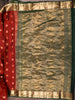Deep Maroon Floral Butta Zari Woven Design Pure Kanchipuram Silk Saree with Contrast Zari Border