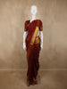 Deep Maroon Floral Butta Zari Woven Design Pure Kanchipuram Silk Saree with Peacock Zari  Border