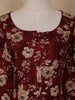 Deep Maroon Floral Design Printed Rayon Kuti - Diadem