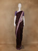Deep Maroon Floral Design Zari Woven Soft Silk Saree - Diadem