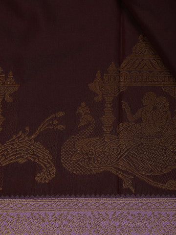 Deep Maroon Floral Design Zari Woven Soft Silk Saree - Diadem